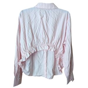 Emerson Land women's Pink Long sleeve button down striped Top Sz M